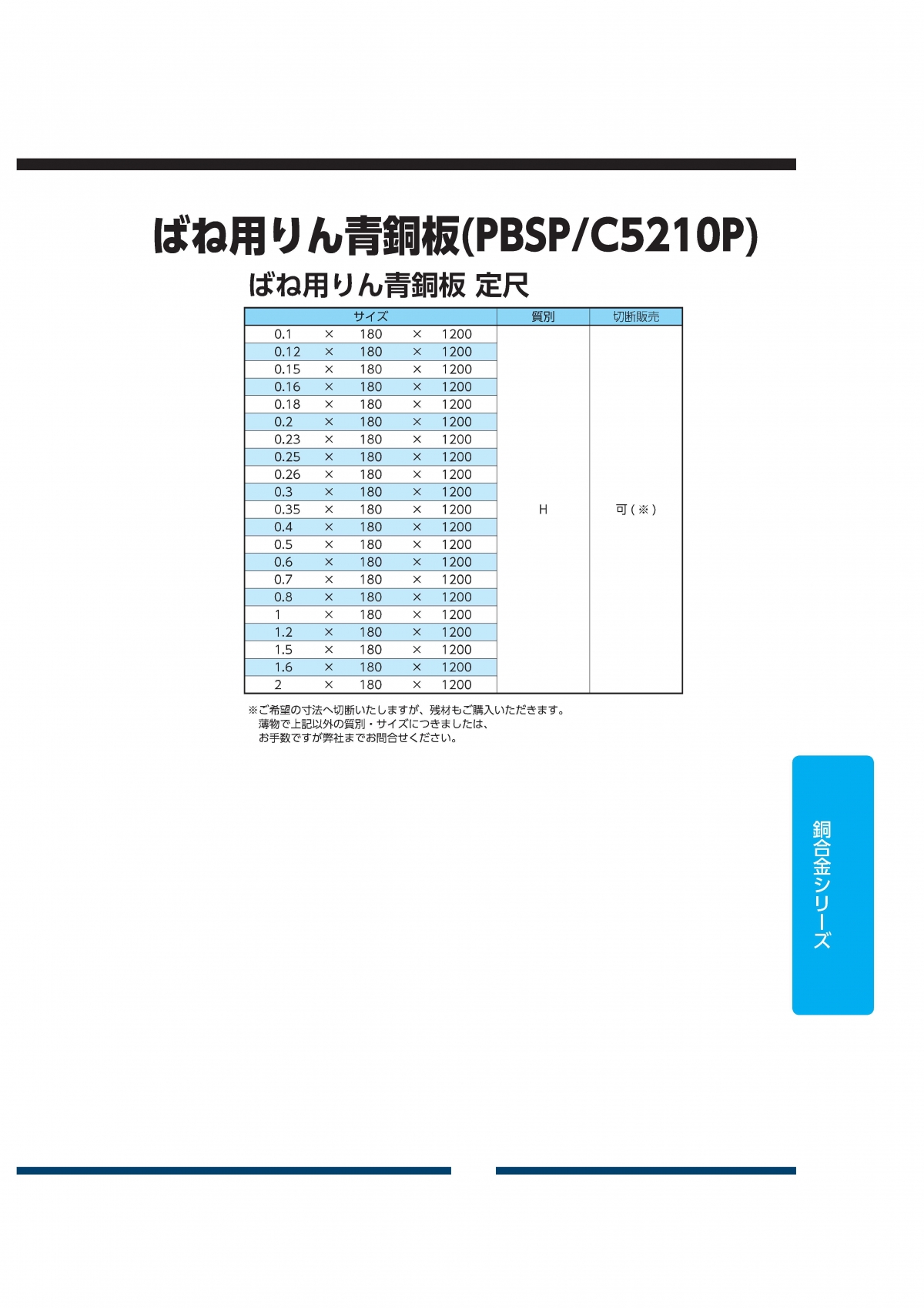ばね用りん青銅板(C5210P)
