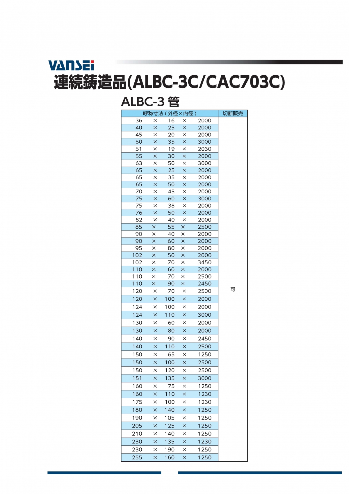 ALBC-3パイプ(CAC703C)